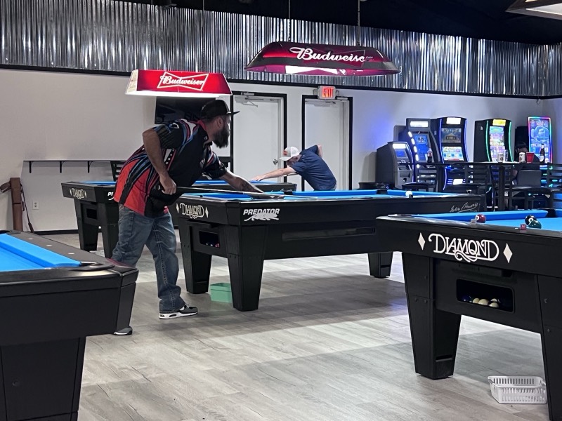 The billiards hall at Aces Full — Diamond pool tables
