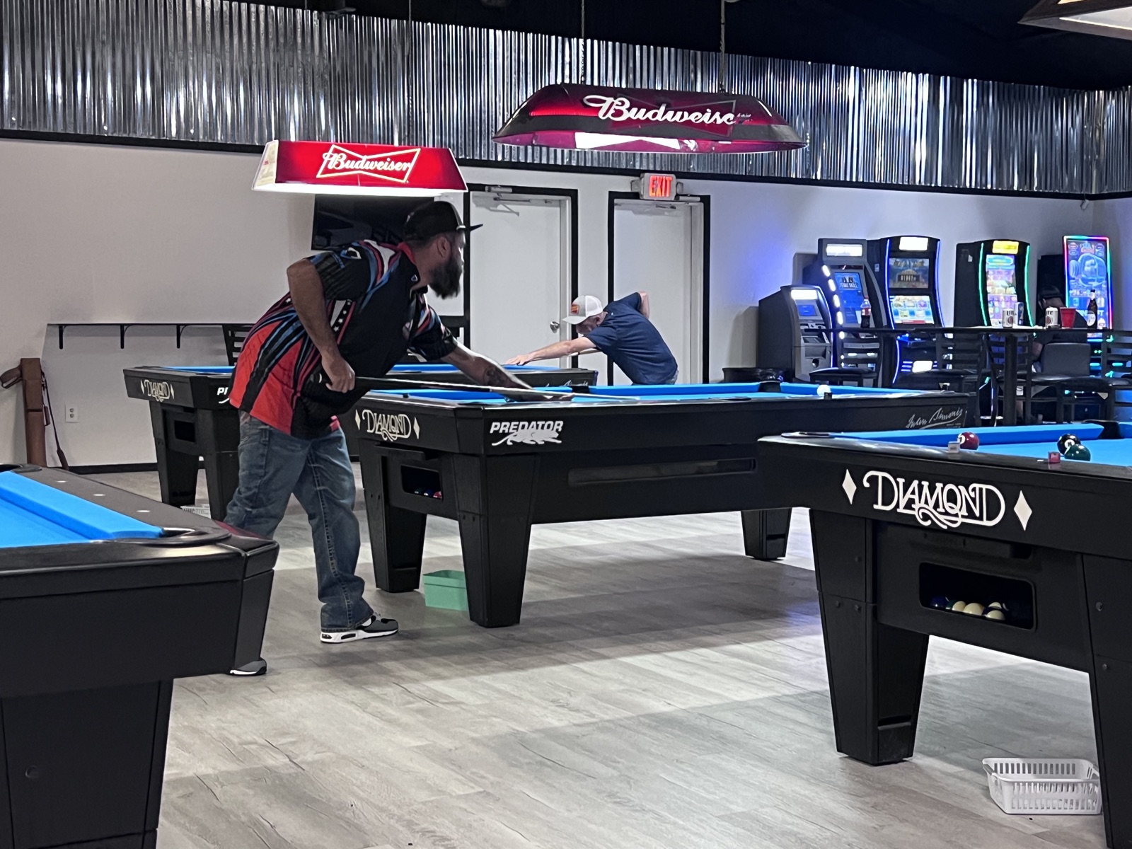 The billiards hall at Aces Full — Diamond pool tables